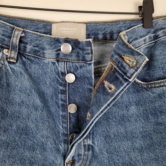 Everlane The Relaxed Straight Fit Organic Cotton Crop Jeans Blue Size 29 Regular - Picture 8 of 13